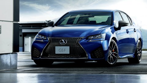 Lexus, gs f, авто, синий, вид спереди