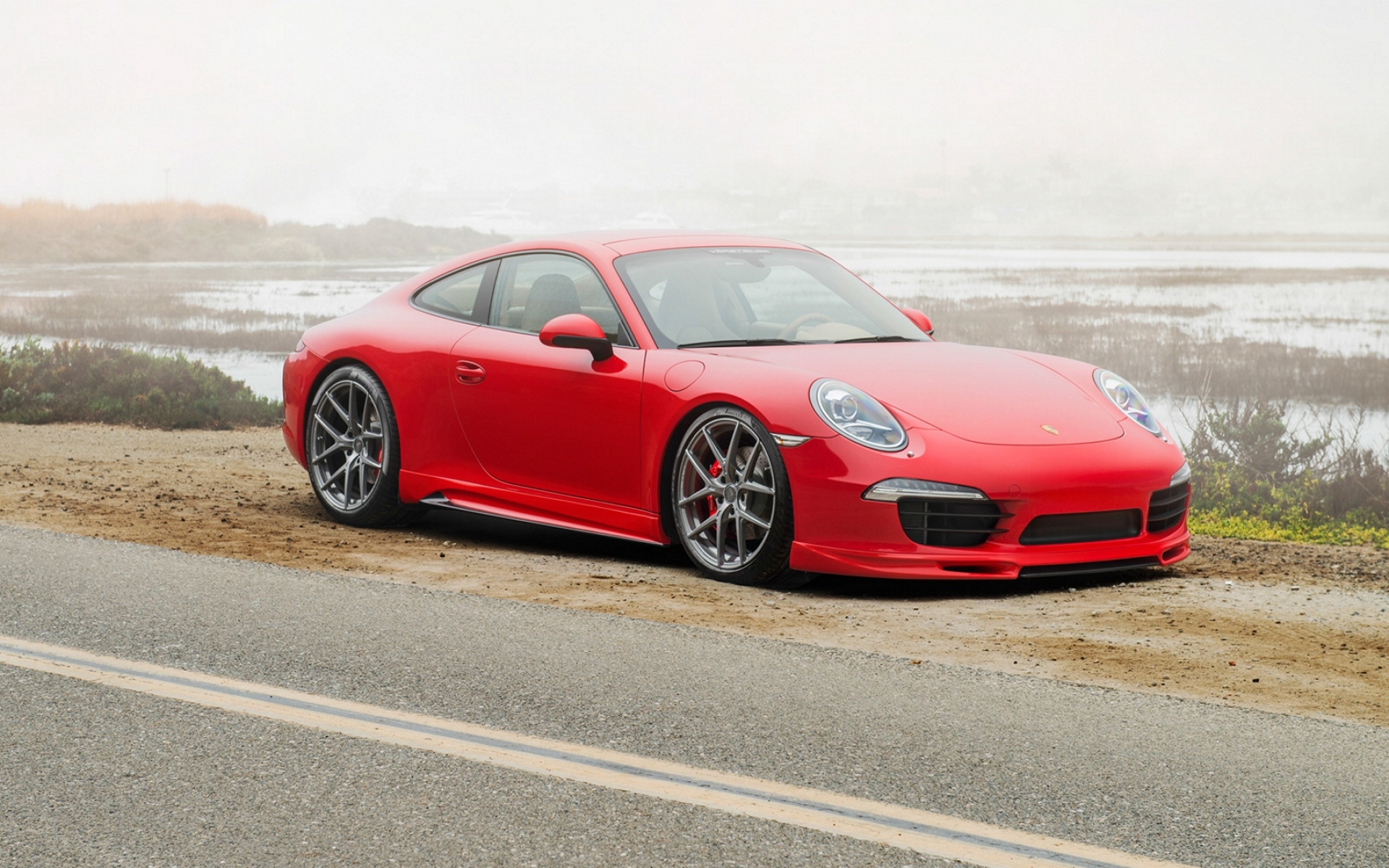 Картинки Porsche, 911, carrera 4s, красный, вид сбоку фото и обои на рабочий стол