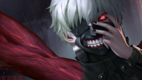 Tokyo ghoul, kaneki ken, мужчина, маска
