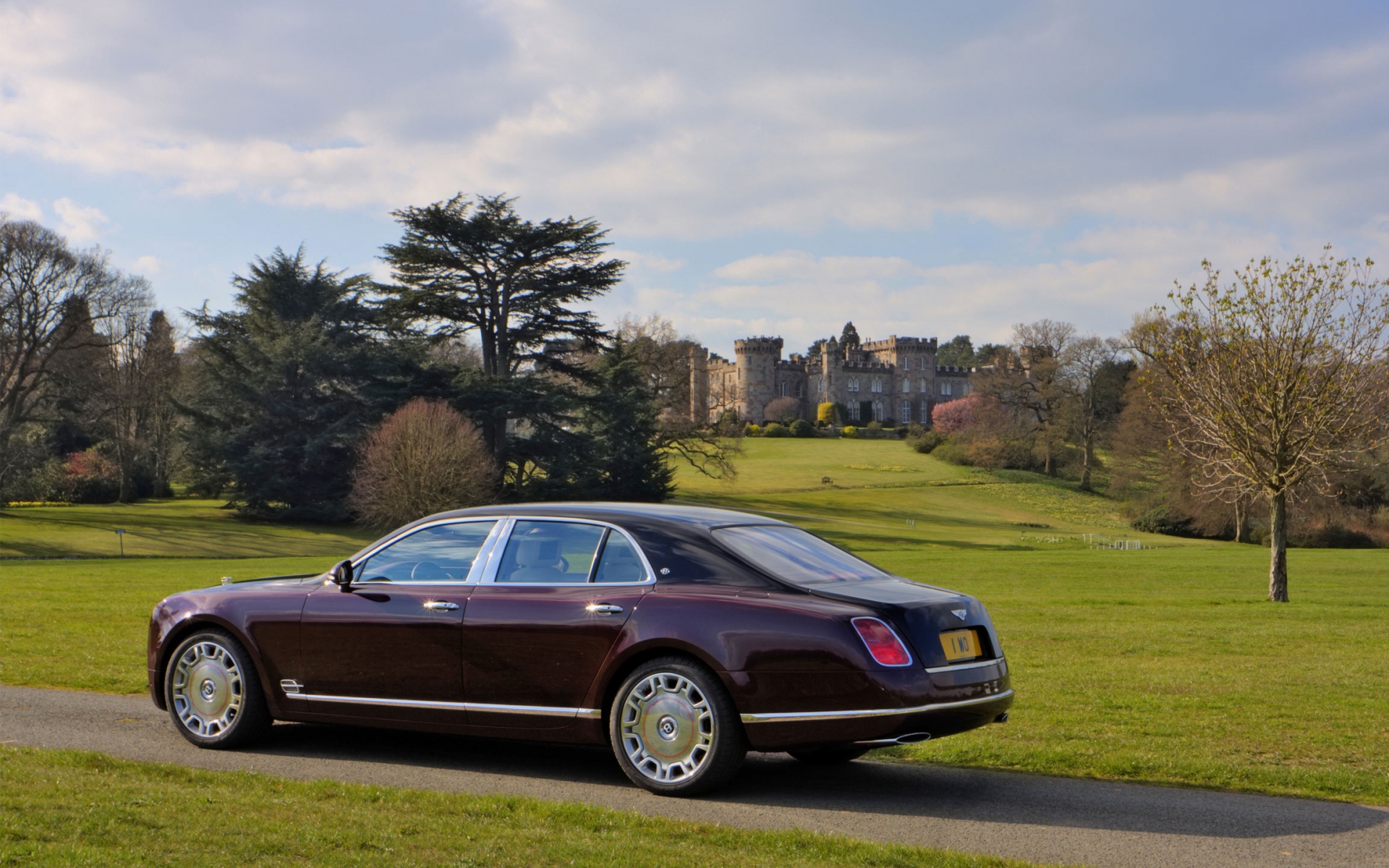 Картинки Bentley, вид сбоку, трава фото и обои на рабочий стол