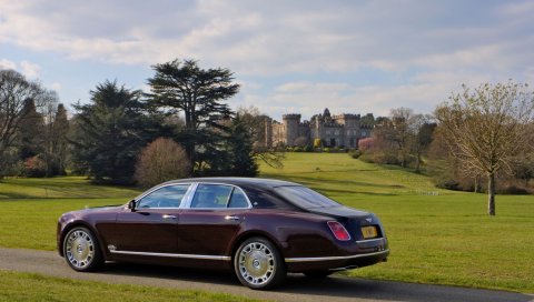 Bentley, вид сбоку, трава