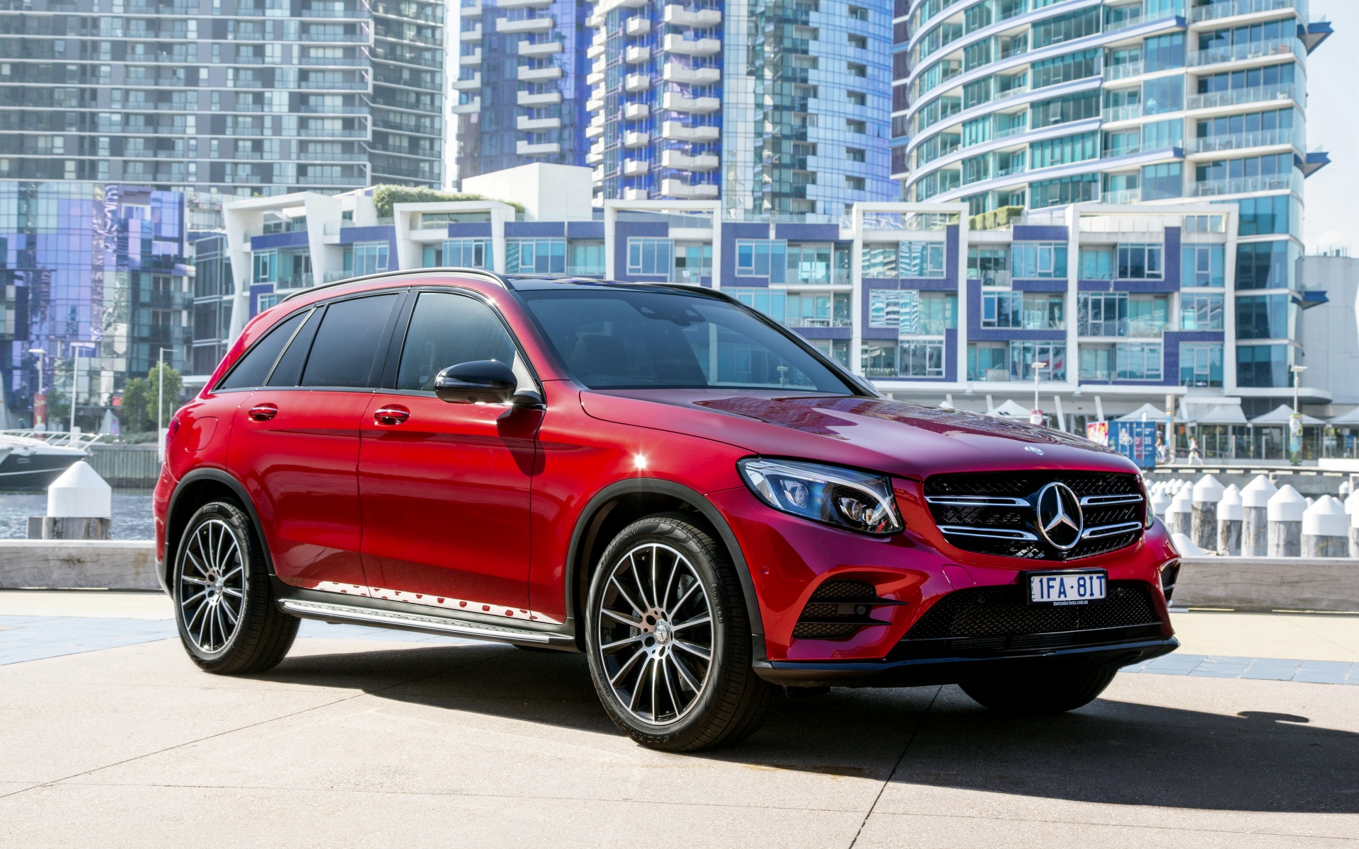 Картинки Mercedes-benz, glc-класс, x253, красный, вид сбоку фото и обои на рабочий стол