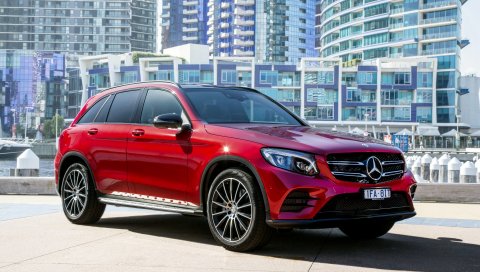 Mercedes-benz, glc-класс, x253, красный, вид сбоку