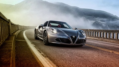 Alfa romeo, 4c, паук, us-spec, вид сбоку