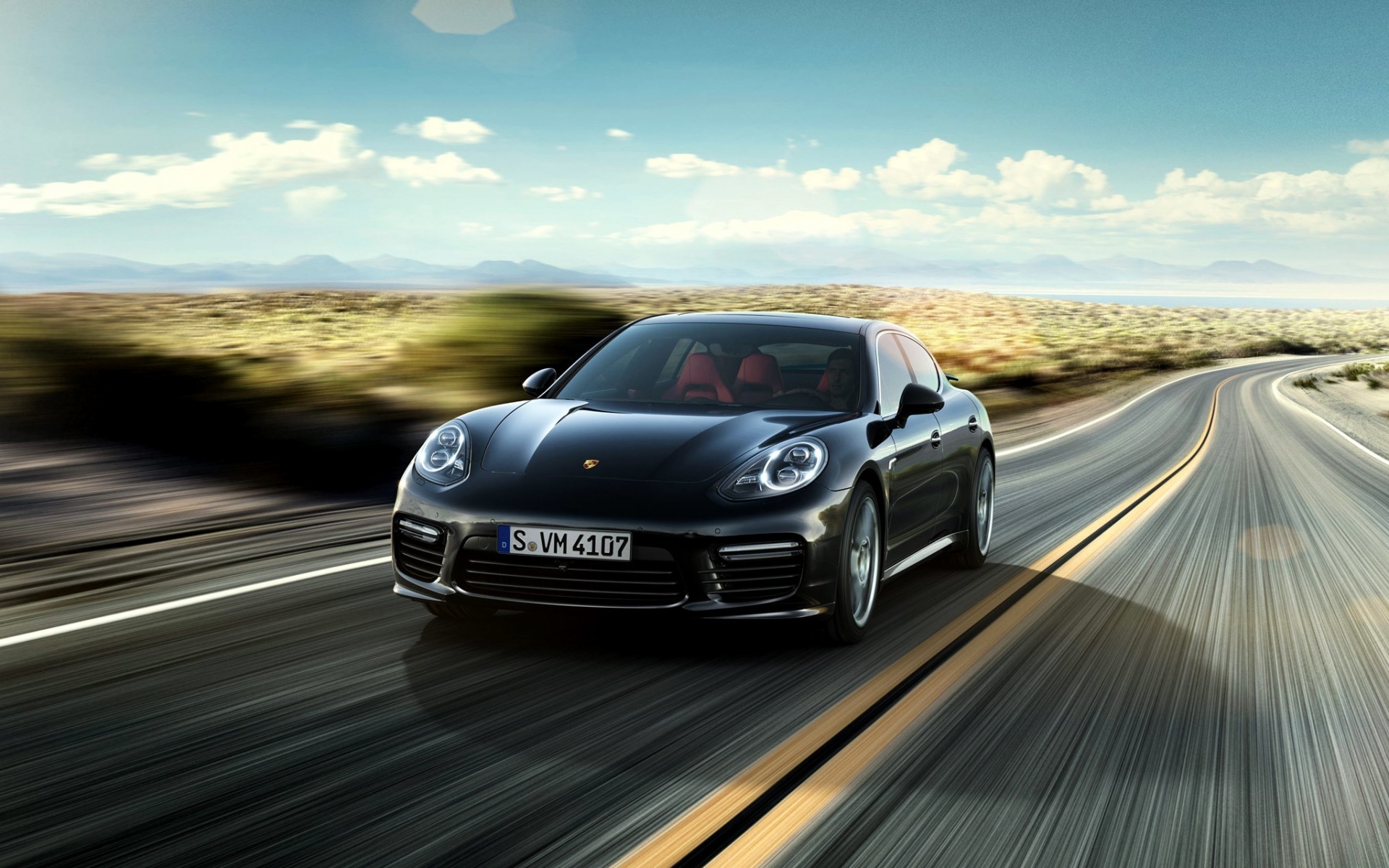 Картинки Porsche, panamera, черный, скорость фото и обои на рабочий стол
