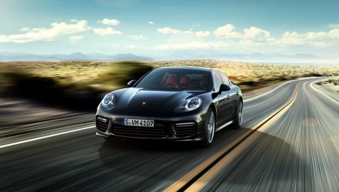 Porsche, panamera, черный, скорость