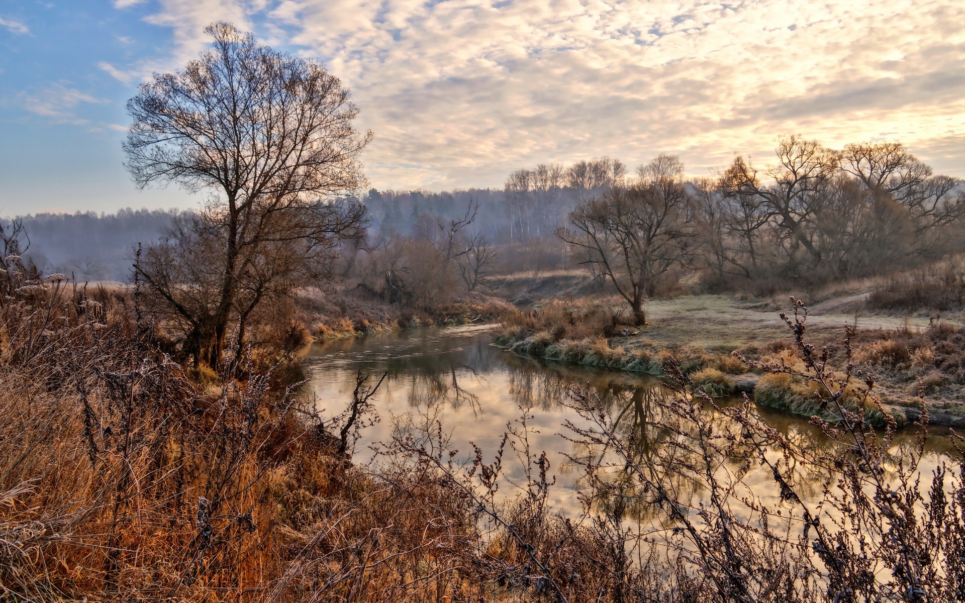 Картинки Река, деревья, небо, hdr фото и обои на рабочий стол