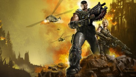 Шестерни войны, marcus fenix, anya stroud, солдаты, оружие