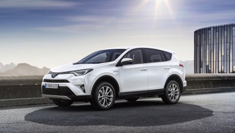 Toyota, rav4, вид сбоку, белый