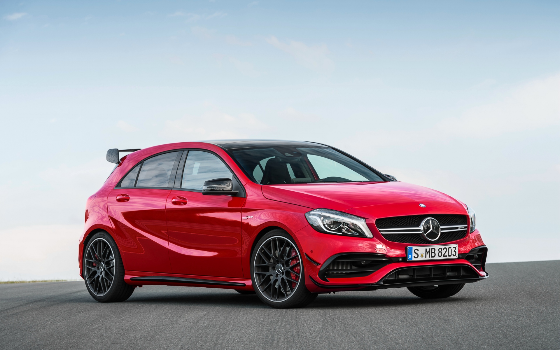Картинки Mercedes, amg, a-class, w176, красный, вид сбоку фото и обои на рабочий стол