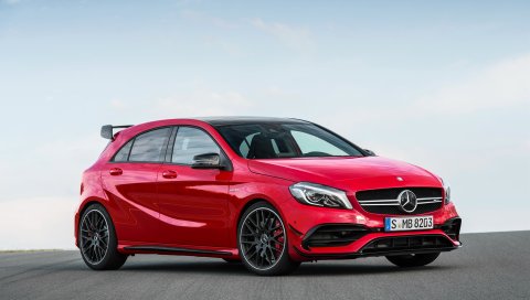 Mercedes, amg, a-class, w176, красный, вид сбоку