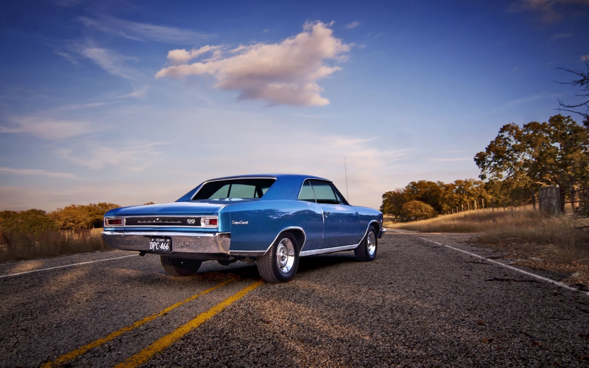 Картинки Chevrolet, chevelle, 1966, вид сзади фото и обои на рабочий стол