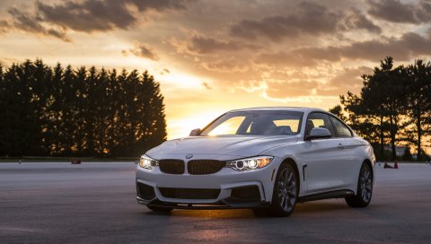 Bmw, 435i, вид сбоку, белый