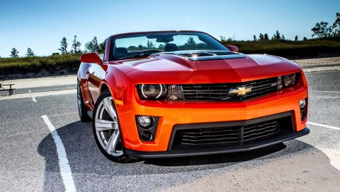 шевроле, Camaro, красный,вид спереди
