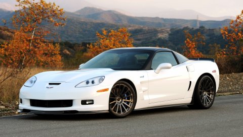 Hennessey, chevrolet, corvette, zr1, c6, белый, вид сбоку