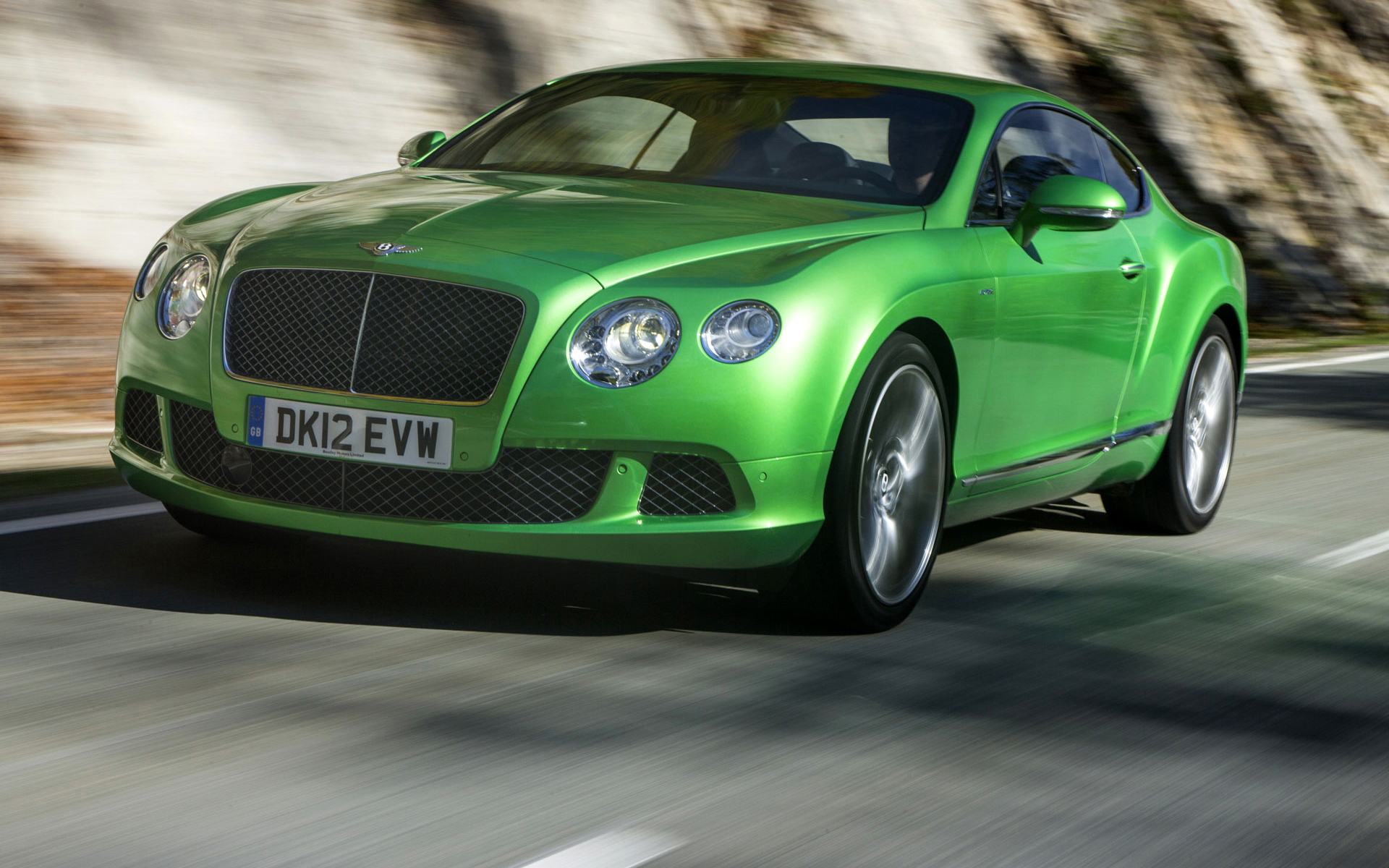 Картинки Bentley, зеленый, вид сбоку фото и обои на рабочий стол