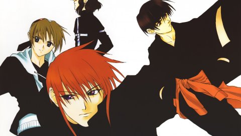 Kyoko tsuchiya, weiss kreuz, ran fujimiya, ken hidaka, omi tsukiyono, youji kudou