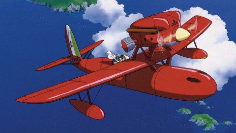Porco rosso, marco pagot, самолет, пилот