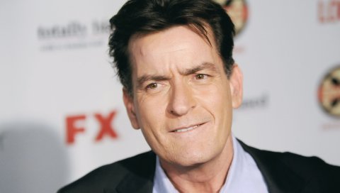 Charlie sheen, актер, взгляд, куртка