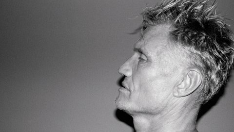 Dolph lundgren, лицо, профиль, bw