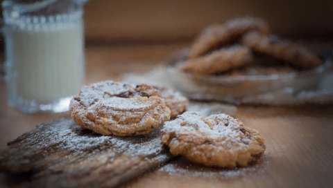 Печенье, выпечка, дождевание, молоко