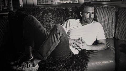 Ryan reynolds, актер, фотосессия, bw