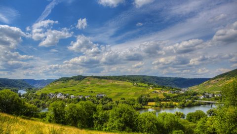 Германия, Зинсхайм, река, небо