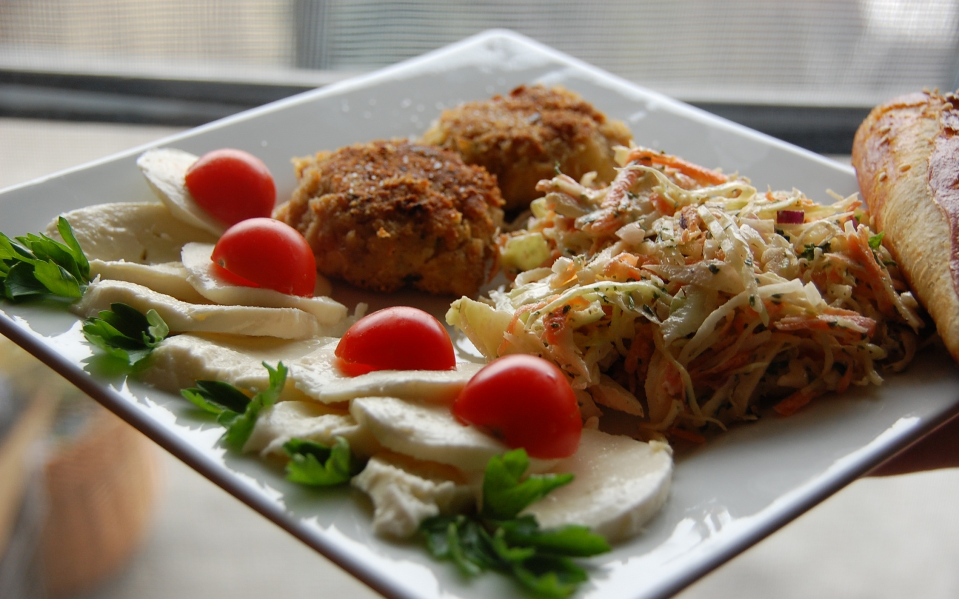 Картинки Сыр, мясо, овощи, ужин фото и обои на рабочий стол