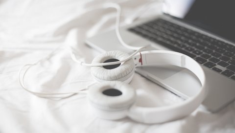 Наушники, ноутбук, macbook, apple