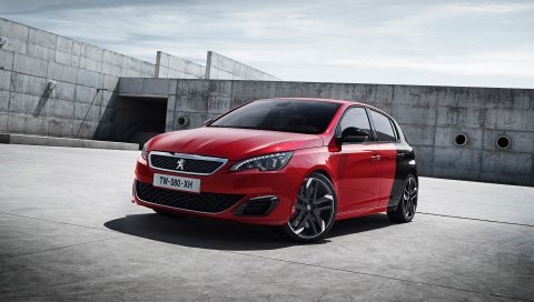 Peugeot, 308, gti, красный, вид сбоку