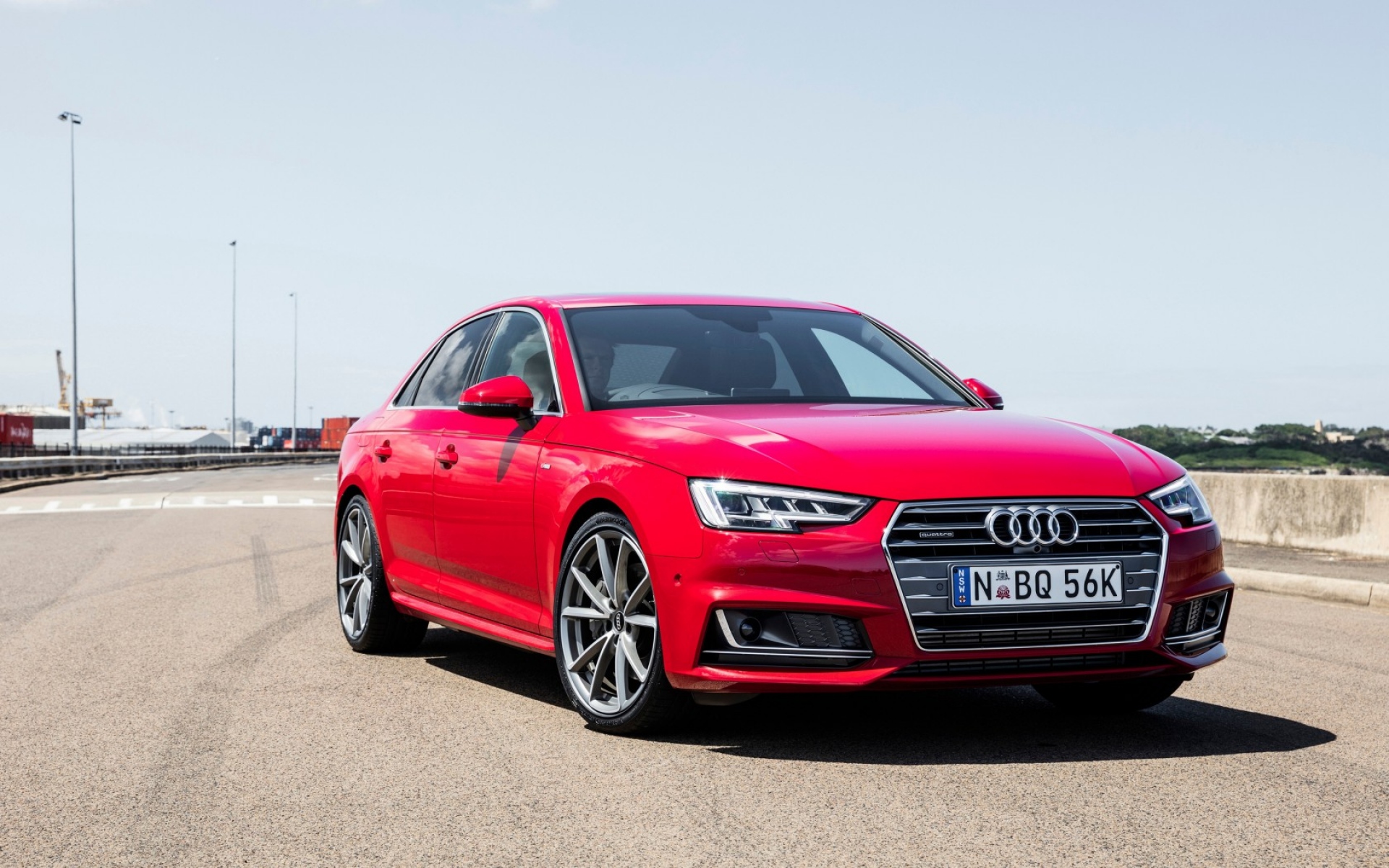 Картинки Audi, a4, красный, вид сбоку фото и обои на рабочий стол