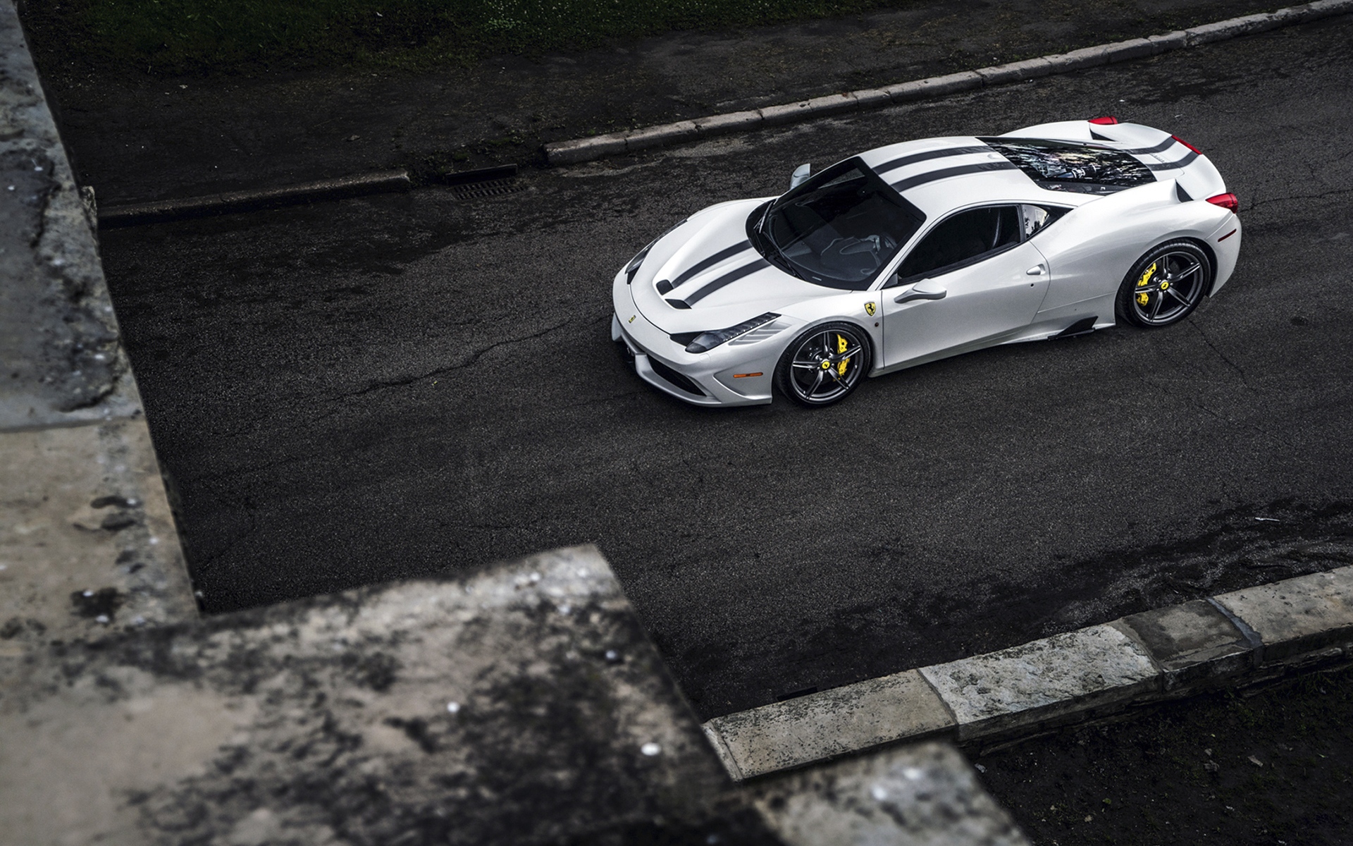 Картинки Ferrari, 458, автомобиль, вид сверху фото и обои на рабочий стол