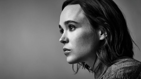 Ellen page, актриса, профиль, bw
