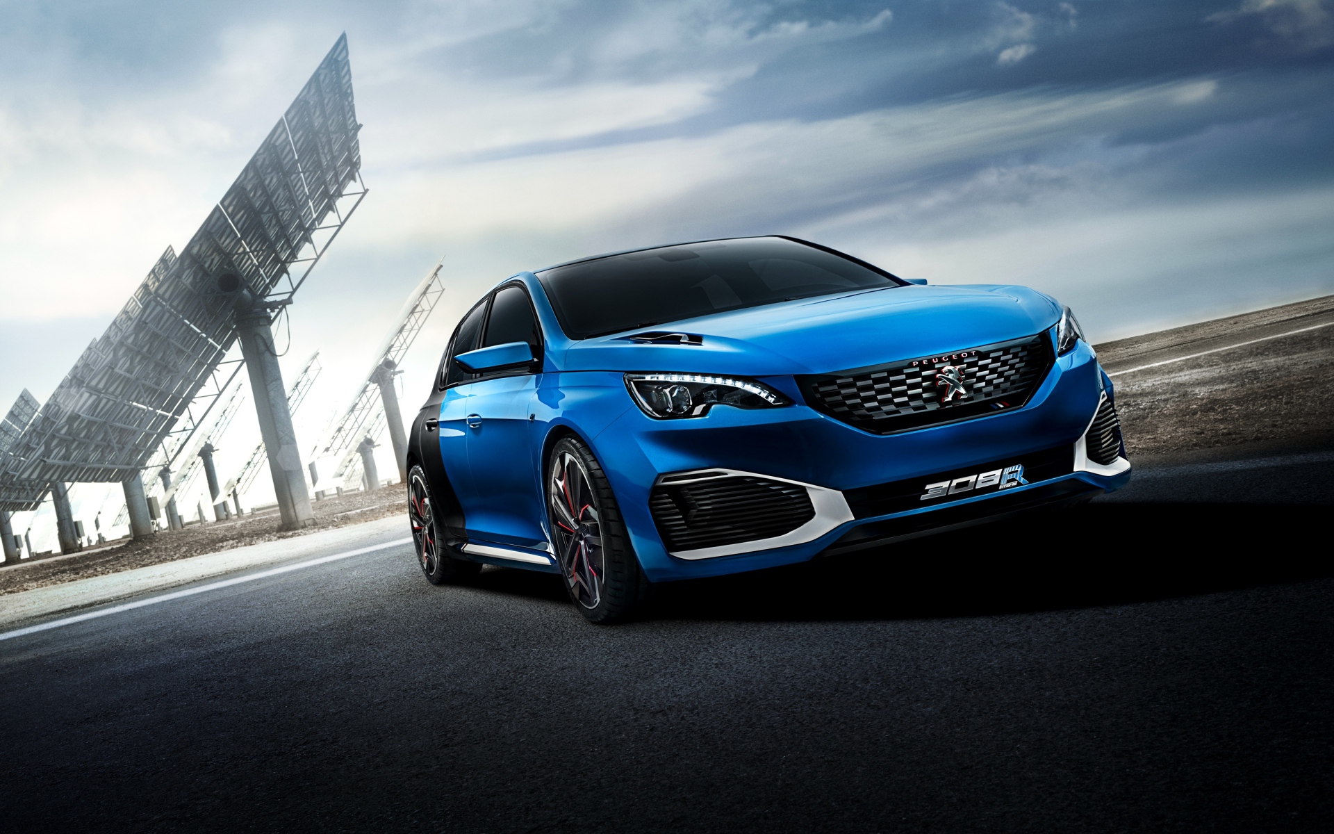 Картинки Peugeot, 308 r, гибридный, синий, вид сбоку фото и обои на рабочий стол