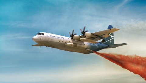 Lm-100j, геркулы, самолет, небо, полет