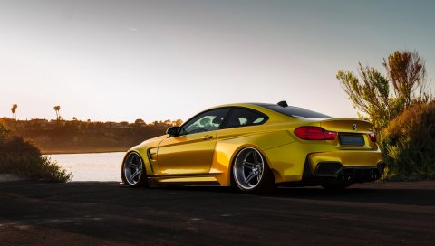 Bmw, m4, vorsteiner, gtrs4, золотой, вид сбоку