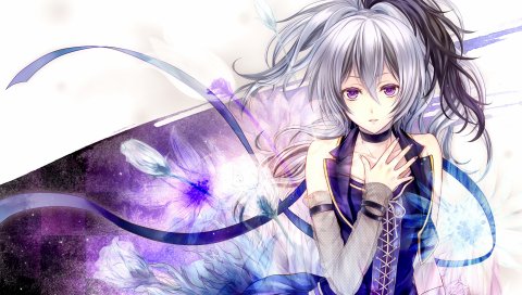 hitoha, Vocaloid, v цветок, девушка, платье