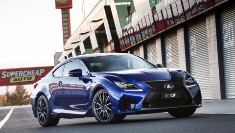 Lexus, rc f, au-spec, синий, вид сбоку