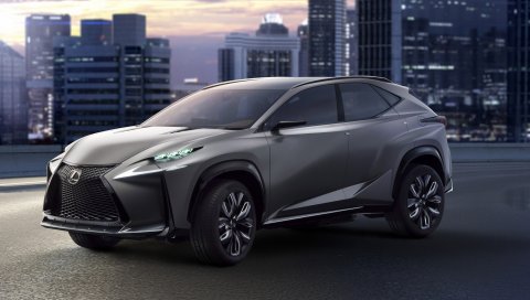 Lexus, lf-nx 6, серый, вид сбоку