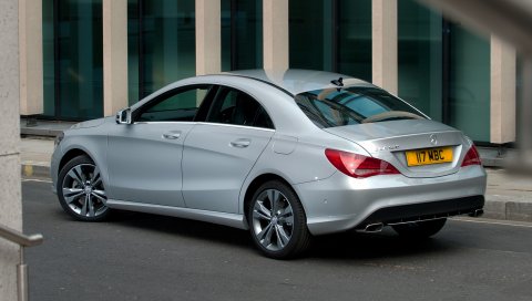 Mercedes-benz, cla 180, вид сзади, серебро