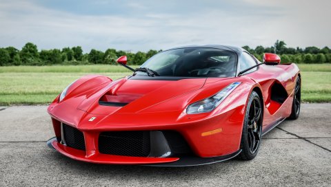 Ferrari, laferrari, красный, вид спереди