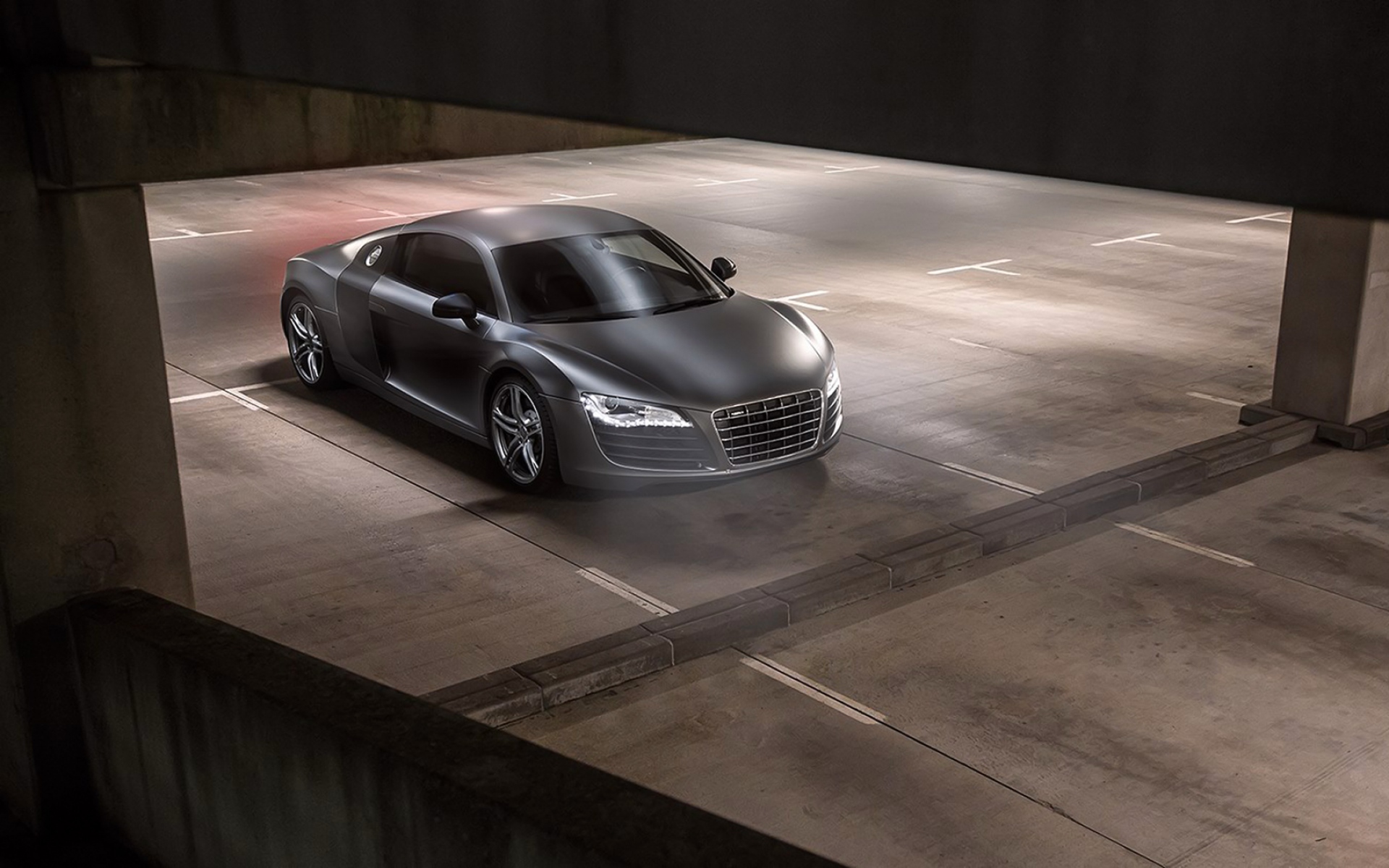 Картинки Audi, r8, серый, вид сбоку фото и обои на рабочий стол