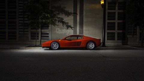Ferrari, testarossa, f110, вид сбоку, ночь