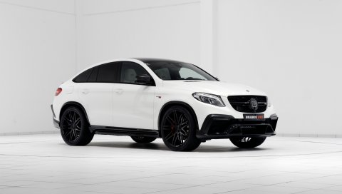Mercedes-benz, gle-class, brabus, amg, white, вид сбоку