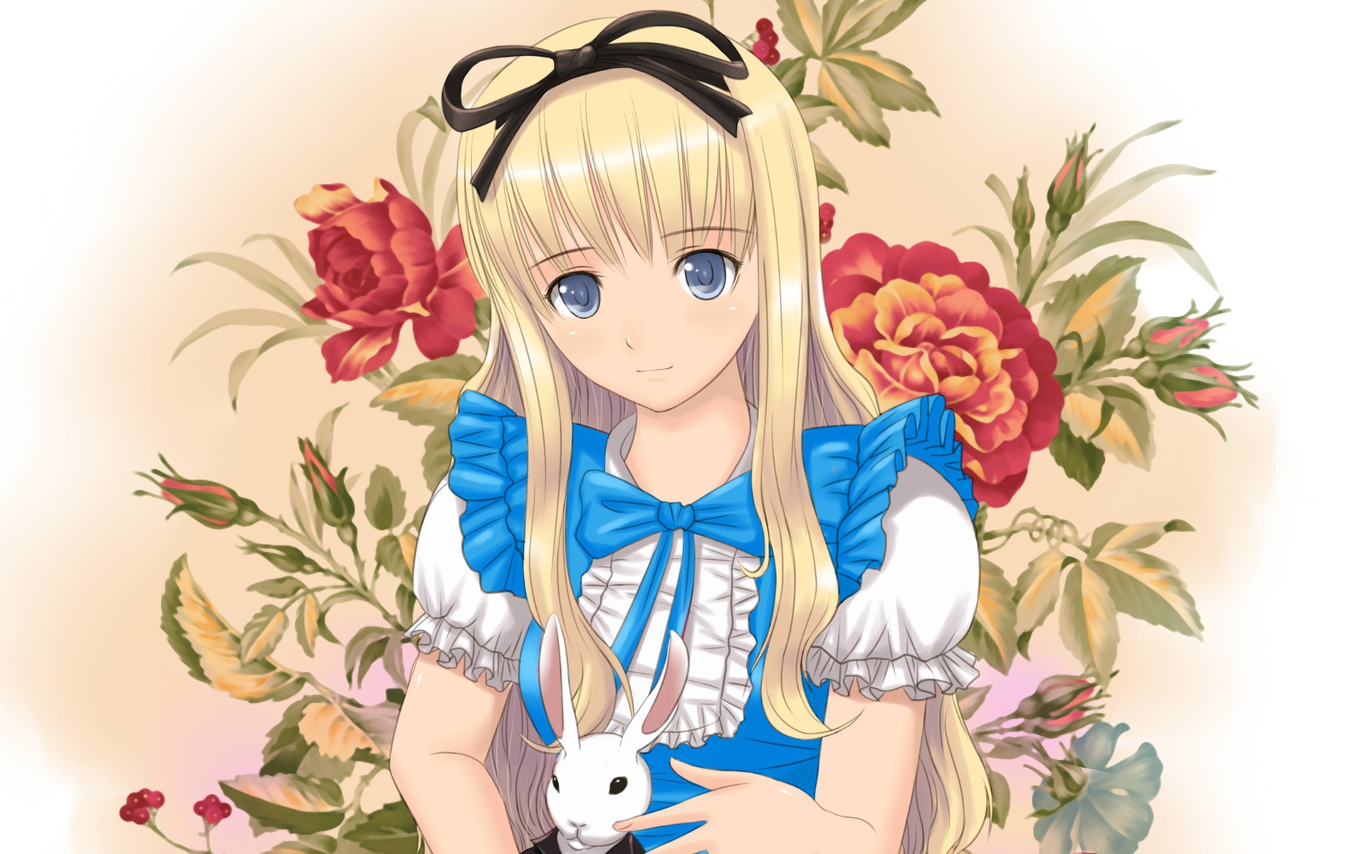 Картинки Xiao lian, alice, wonderland, девушка, кролик фото и обои на рабочий стол