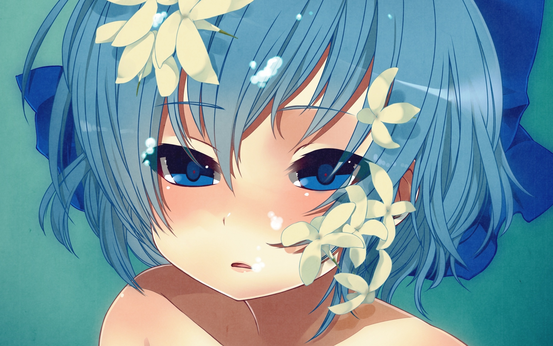 Картинки Touhou, cirno, лицо, девушка, ребенок фото и обои на рабочий стол