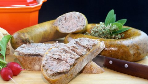 Колбаса, хлеб, сэндвич, еда