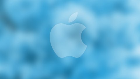 Apple, ios, логотип, синий