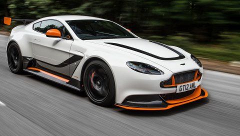Aston martin, vantage, вид сбоку, движение