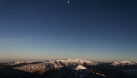 Горы, небо, ночь, вершина